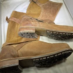 PreOwned Olukai Pa'ia Women’s 6 W Mustang Brown Suede Belted Pull On Boot