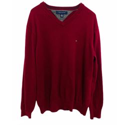 Tommy Hilfiger Burgundy V-Neck Sweater
