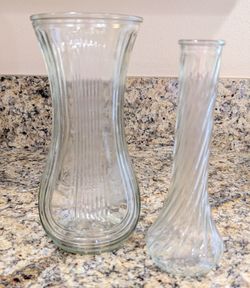 Vintage Hoosier Glass Vases, Set of 2