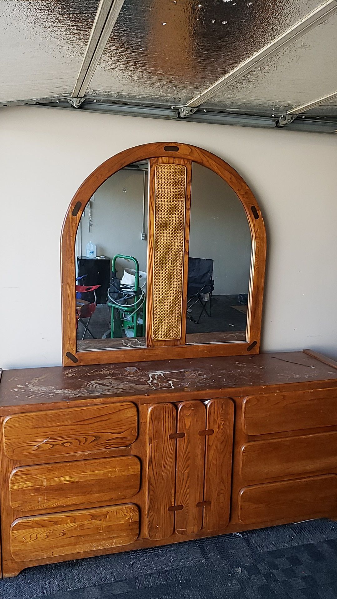 Free Vintage oak Dresser with mirror.