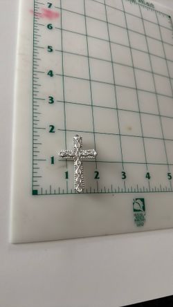 Sterling Silver Cross Pin With Cz’s