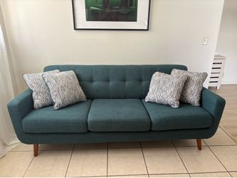 Bob’s Bettie Teal Sofa - 86” Like New