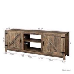 Farmhouse style TV Stand wood entertainment center with storages - media console design 