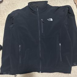 BLACK NORTH FACE ZIP UP JACKET XL