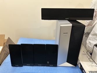 Philips speakers and subwoofer with wires for TV DVD Audio