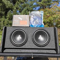 JL audio 10" subs with JL ported box, amp and wiring kit