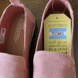 Womens Shoes Toms NWT 6.5 Christmas Gift College School Gift Pink Jute 
