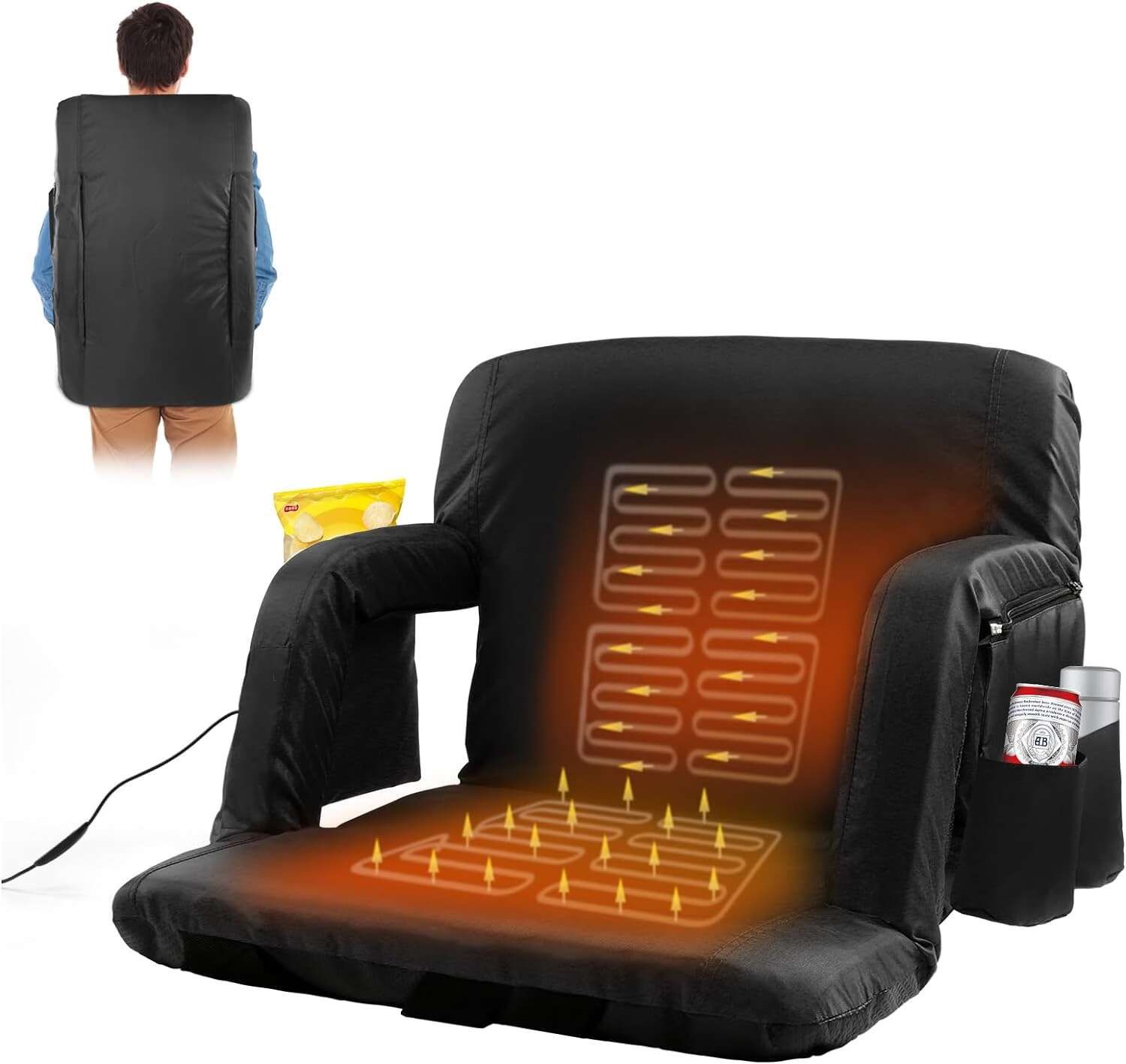 SLSY Heated Seats Stadium Seats Bleacher Chair for Bleachers with Back Support