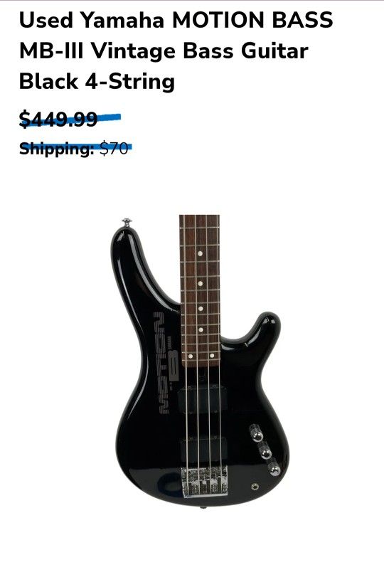 Used Yamaha MB-3 Motion B Bass Black Color