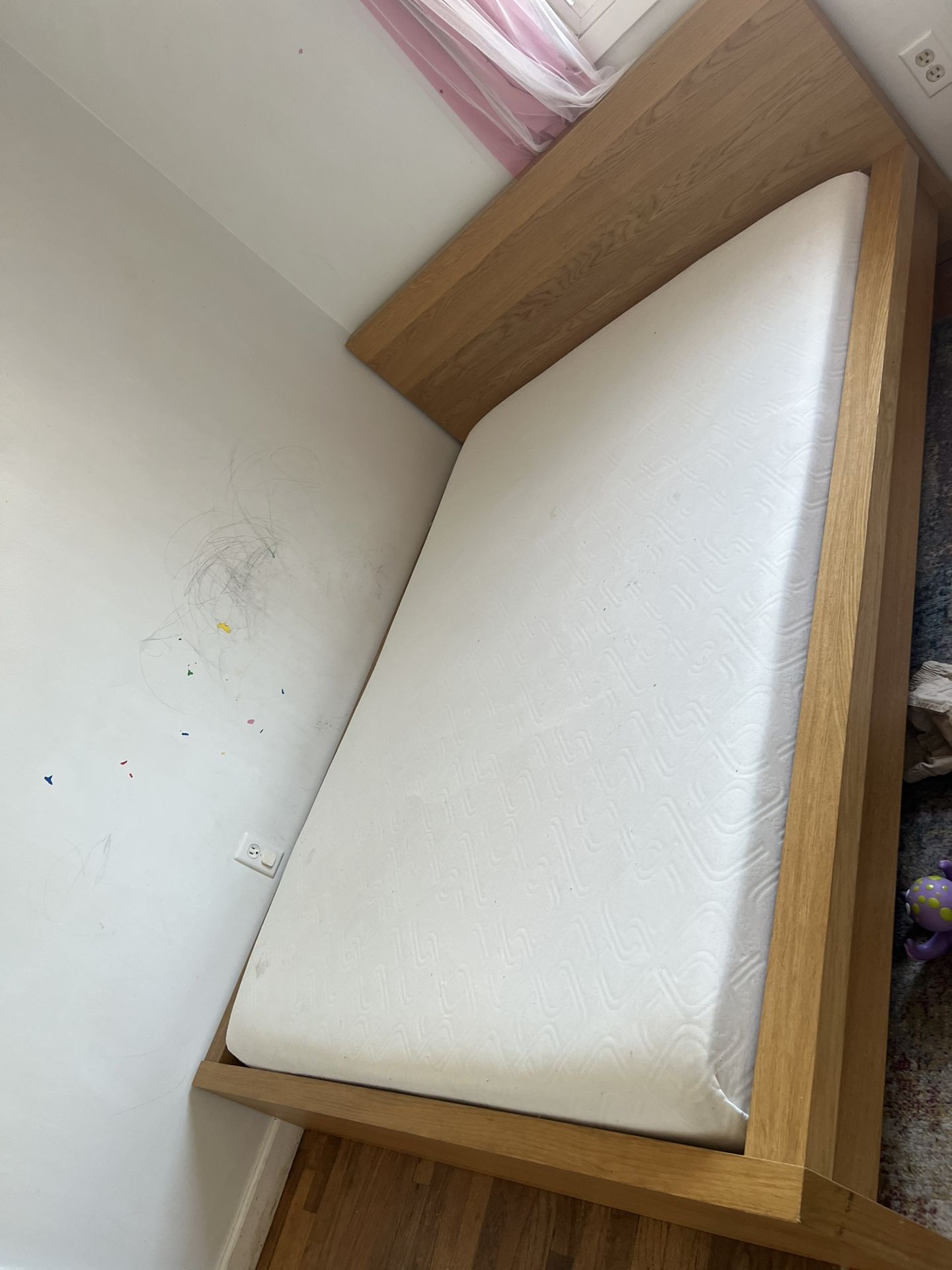 Full size bed frame with mattress