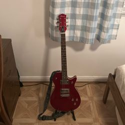 Vintage 1999 Gretsch Red Sparkle Jet Electric Guitar w/ Chord and Case 