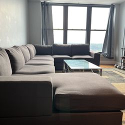 Wayfair Sectional Couch & Glass Table