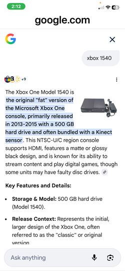 Xbox One 1540 Model Fat Version Original Microsoft