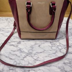 Coach Two-Tone Leather Satchel Crossbody Bag