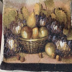 Vintage Woven Fruit-Themed Decorative Pillow