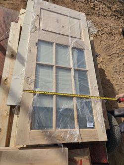 Solid Wood Door w/ Large Window – Unfinished – 36” x 80”