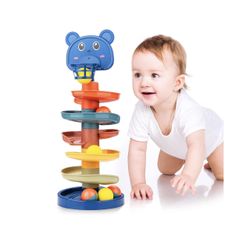 Ball Tower for Toddlers, Ball Drop and Roll Tower, Educational Development Toys for 2, 3, 4 Years Old Boys, Girls, Toddler Activities with 6 Balls