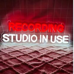 Recording Studio In Use Neon Sign. Just the sign