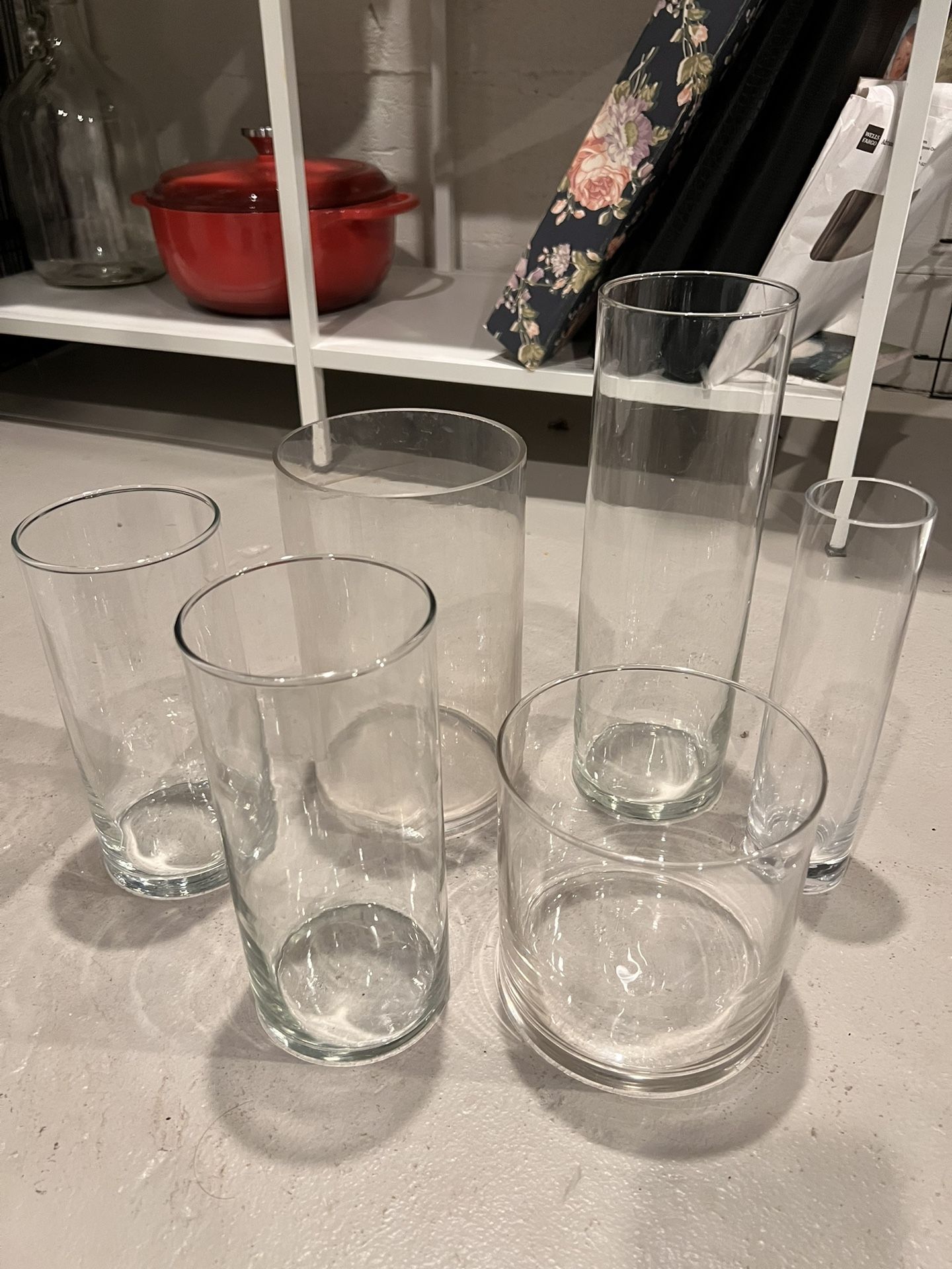 Wedding Glass Vases (6 Total)