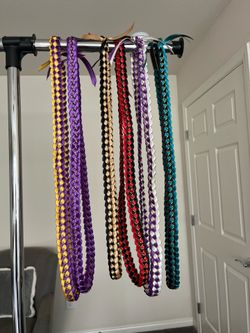 Ribbon Braided  Glitter Lei &10 EACH