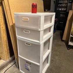 Modular Sterilite Ultra 4-Drawer Storage Tower - White/Clear