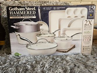 Gotham Steel Hammered Ceramic Nonstick 15-Piece Set