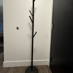 68" Modern 6 Hook Free Standing Metal Coat Rack