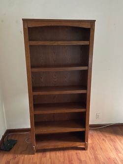 Wood bookcase 6ft 7 inches tall