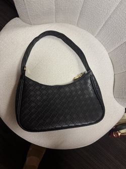 Black Faux Leather Shoulder bag