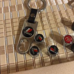 Toyota TRD Scion Tire Caps Valve Stem Covers Keychain