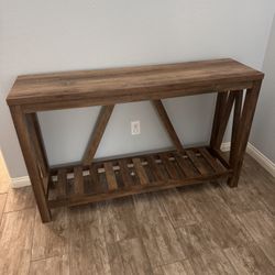 Rustic Oak A-Frame Console Table