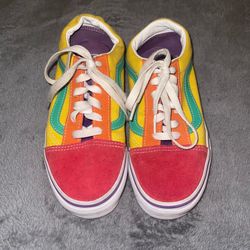 Vans Old Skool Shoes Junior Sz 4.5 Rainbow Skate Casual Lifestyle Sneakers