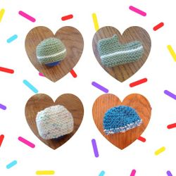 Hand Knitted Tiny Premie Hats And Booties Socks 