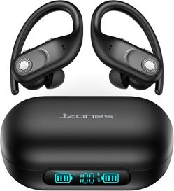 Wireless Earbuds Bluetooth Headphones 130Hrs Playtime with 2500mAh Wireless Charging Case LED Diaplay Hi-Fi Waterproof Over Ear Earphones for Sports 