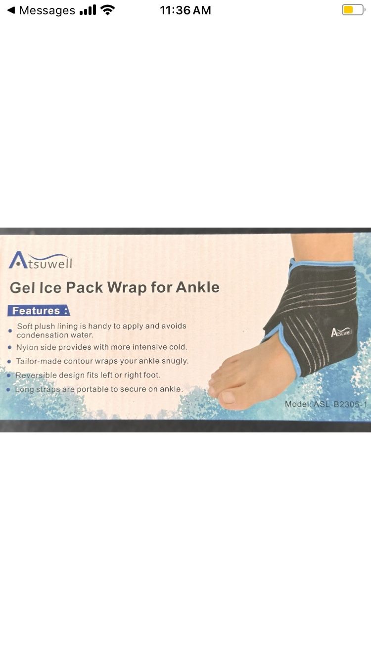Atsuwell Gel Ice Pack Wrap For Ankle