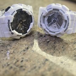 Like New White G-Shock Watches – $160 for Both 🔥