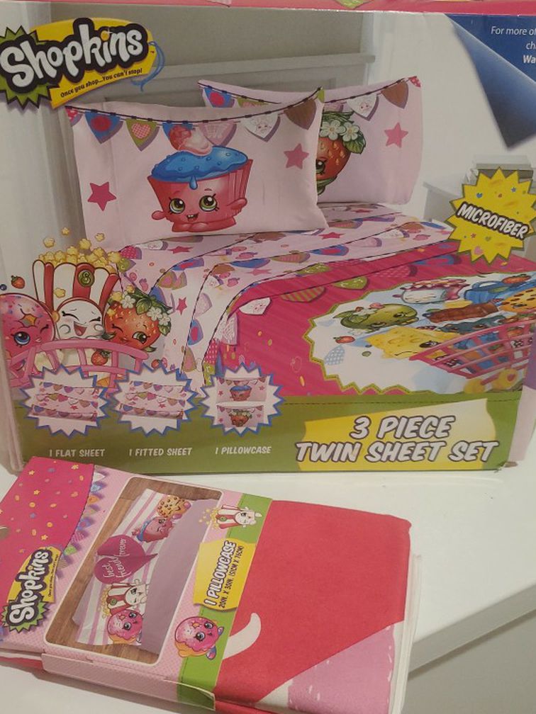New Shopkins Sheet And Pillow Case