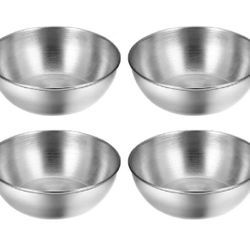 8 Ps Stainless Steel Sauce Dish Mini Individual Saucer Bowl Round Seasoning Dish
