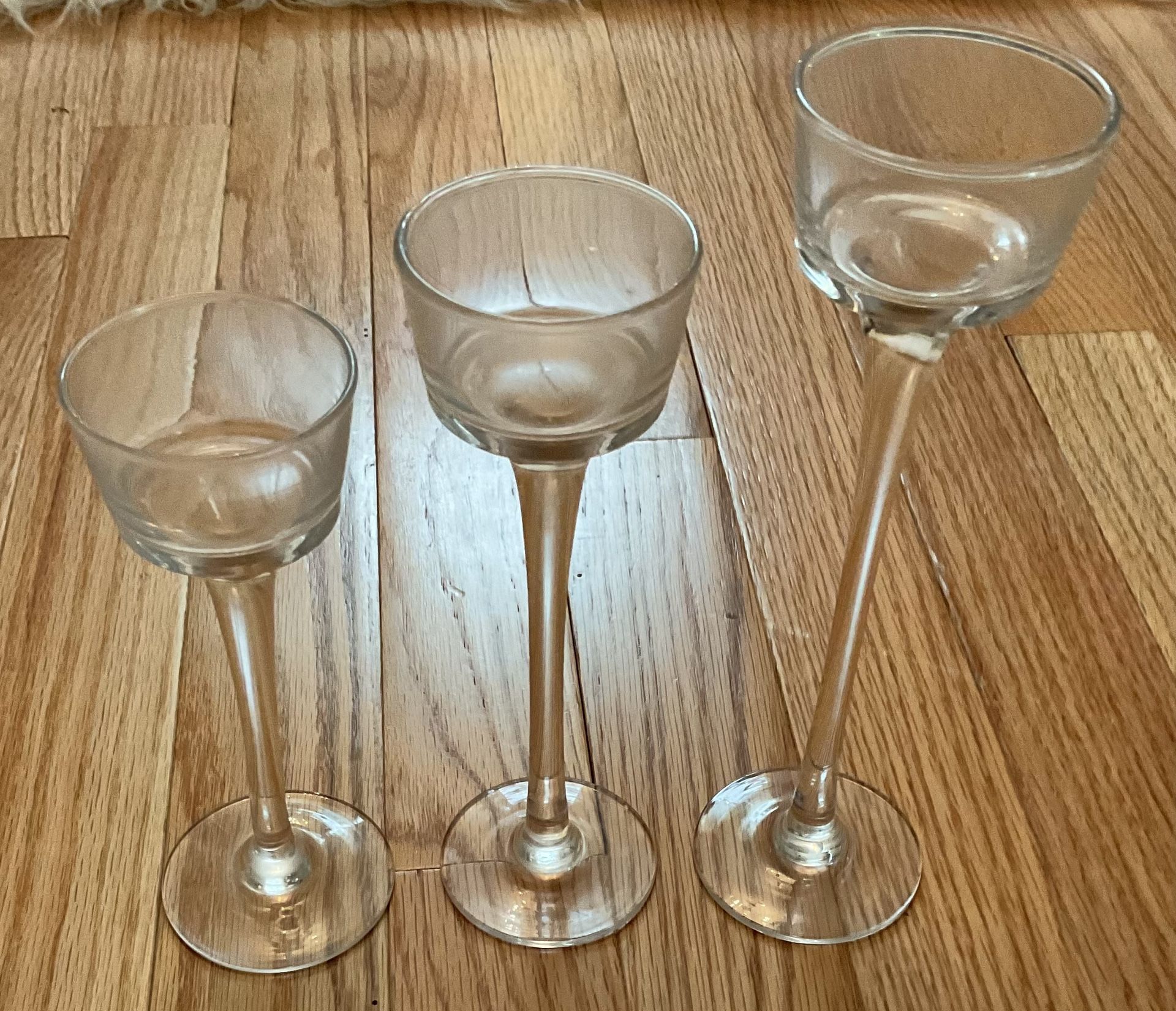 50 Glass Candle Holders-6,7 And 8 Inches Tall