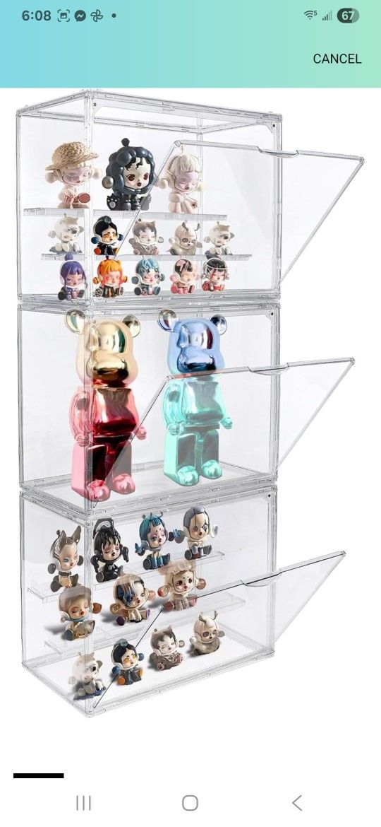 3 Pack Display Boxes For Figures Stackable Detachable New In Box Pick Up In Pomona $25