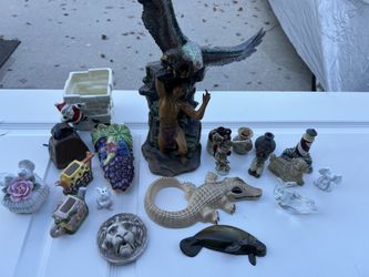 Figurine, Ceramic, Glass, Plastic Set. 