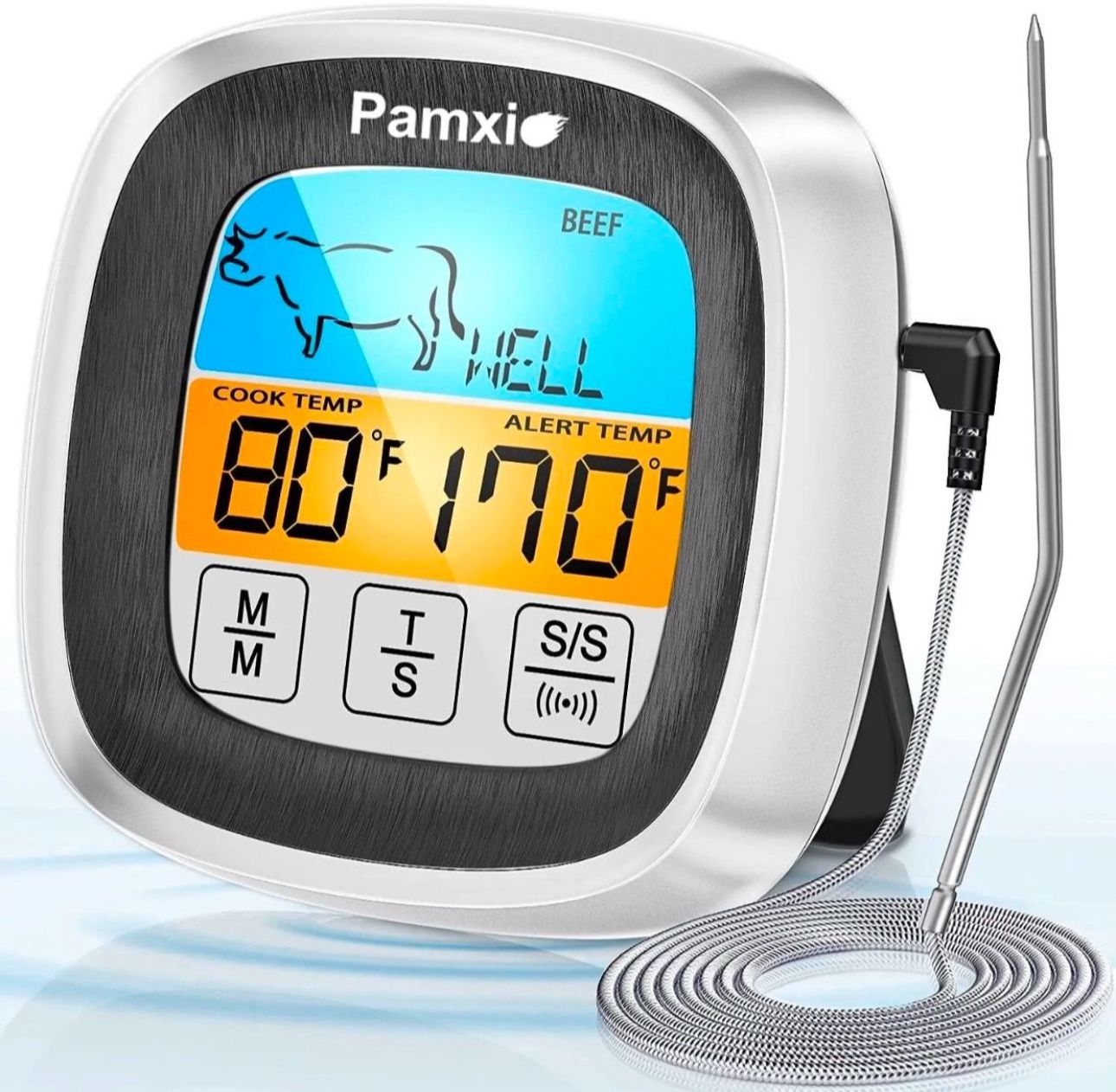 Pamxio Digital Meat Thermometer Food Cooking BBQ for Cooking, Grilling, Smoking