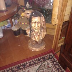 Indian And Eagle Statue 