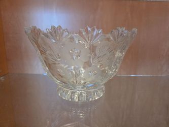 Vintage solid crystal punch bowl