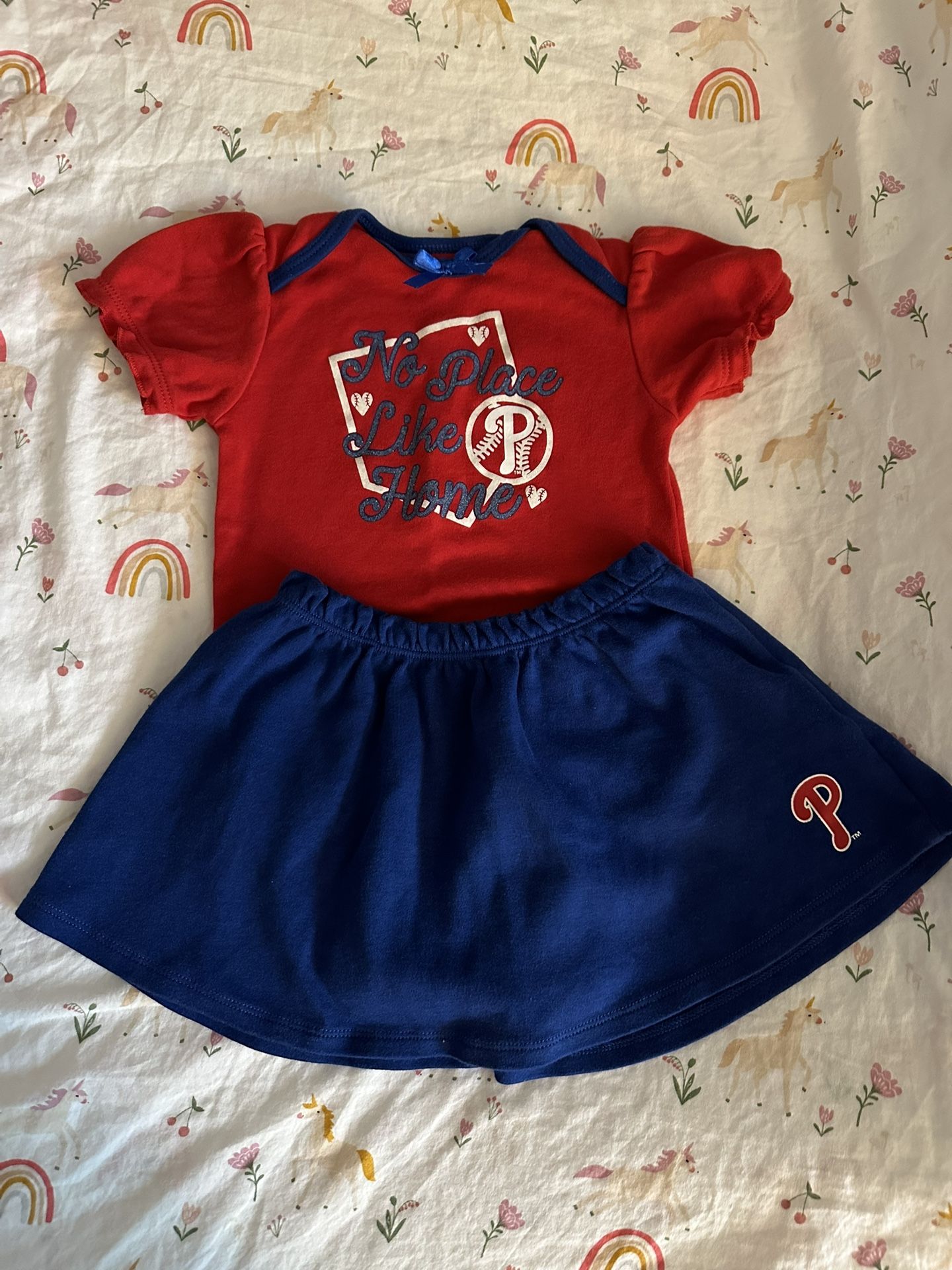 Phillies Onesie Set- Girls 24 months, 100% Cotton
