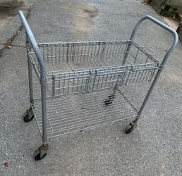  two-tier wire mail cart,Wire High Cart,Heavy Duty,