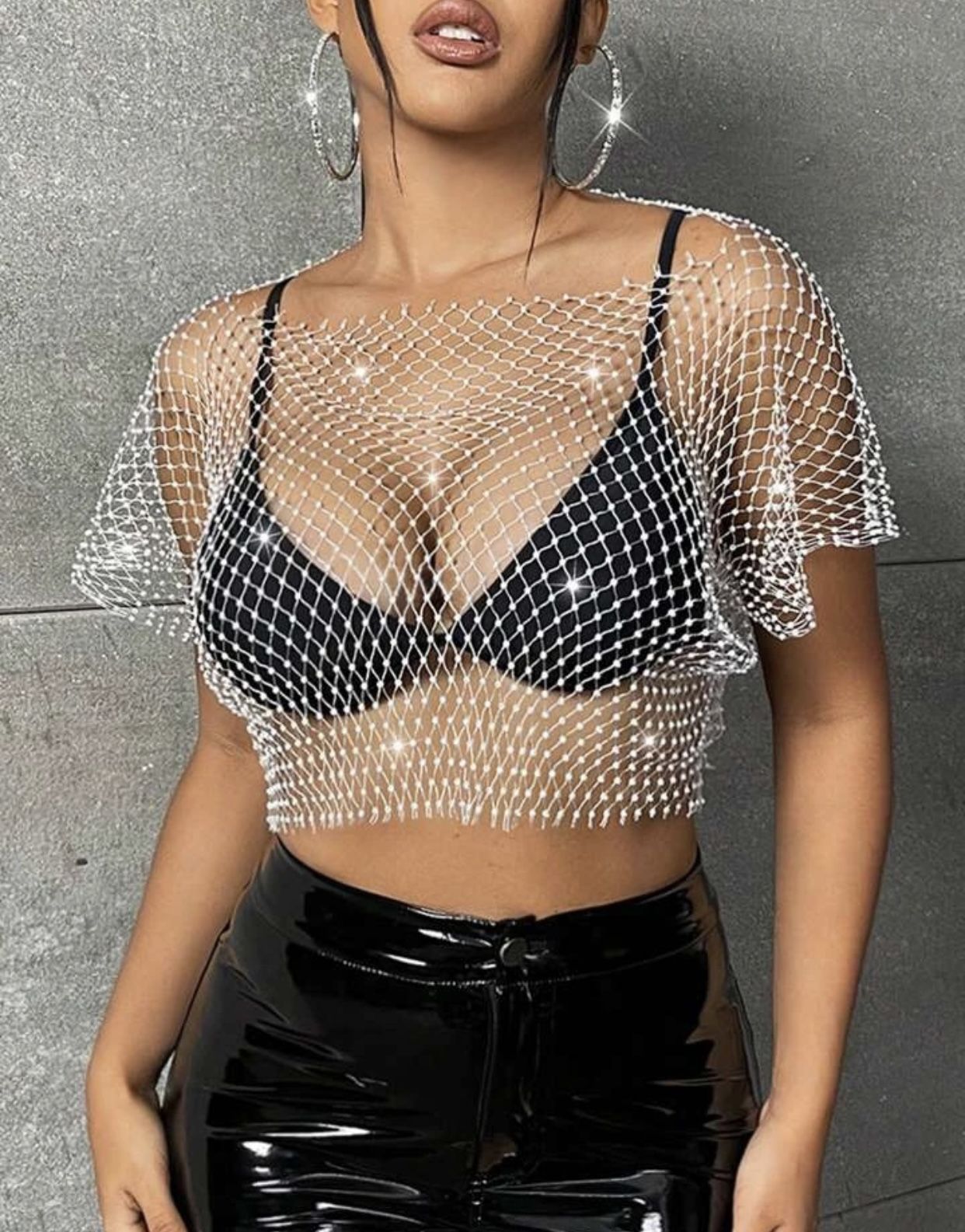 Fishnet Mesh Crop Top