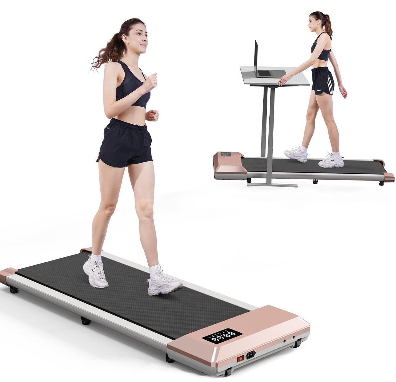 Walking Pad, Under Desk Treadmill, 3 in 1 Portable Treadmill with Remote Control LED Display, 2.5 HP Quiet Walking Jogging Machine for Office Home Use
