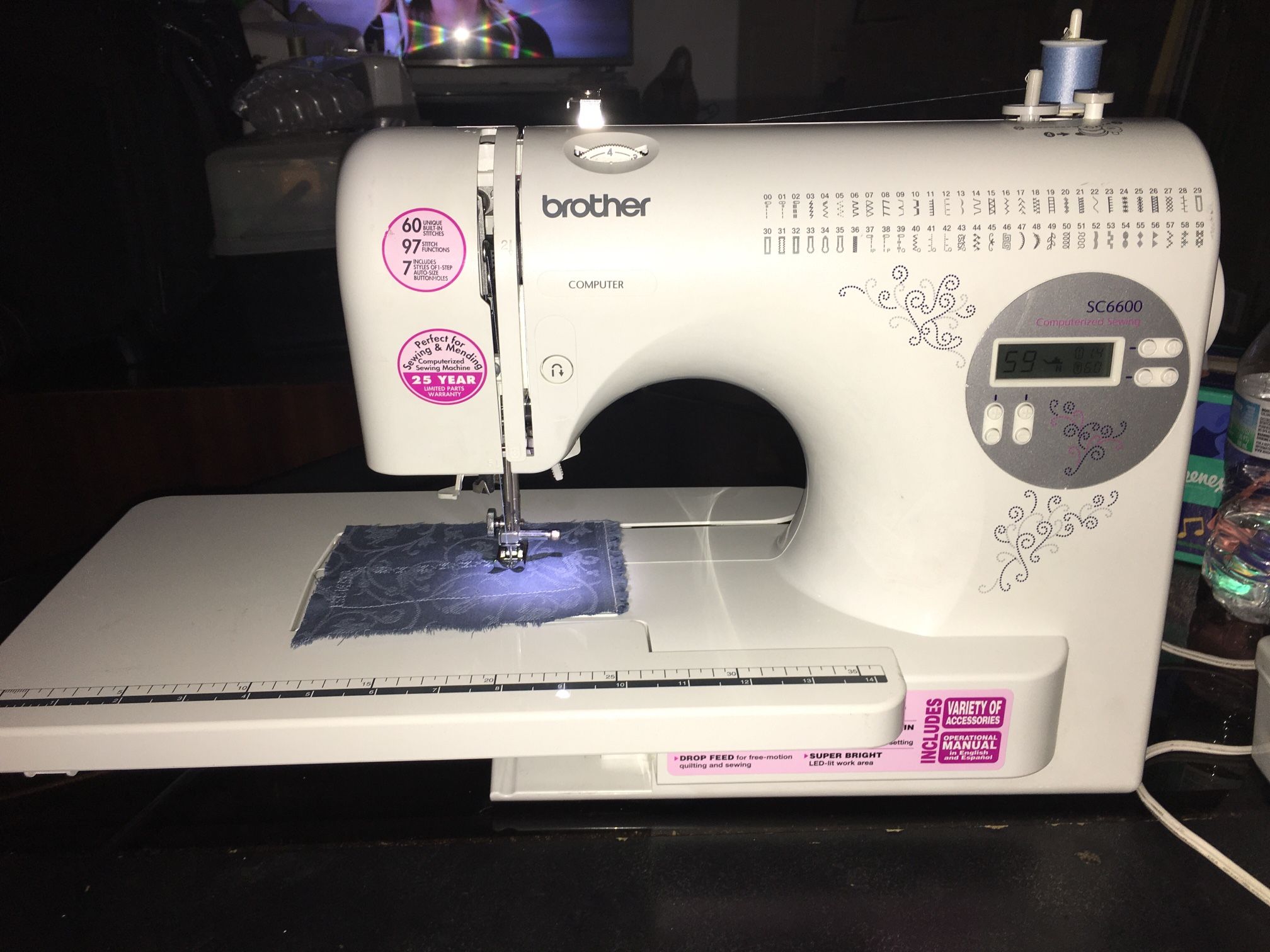 Brother Sewing Machine SC6600 Computerized Sewing Machine, Pedal, With Extendable Table Included