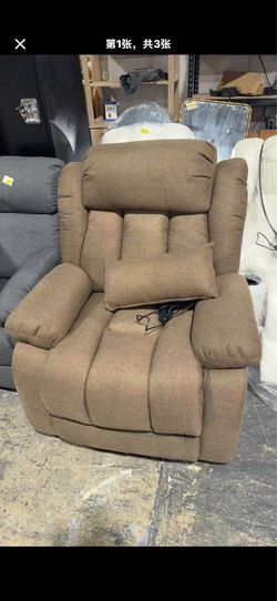 Infinite Position Lay Flat Power Lift Recliner Chair for Elderly, Brown